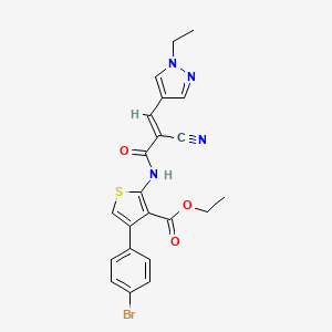 ethyl 4-(4-bromophenyl)-2-{[2-cyano-3-(1-ethyl-1H-pyrazol-4-yl)acryloyl]amino}-3-thiophenecarboxylate