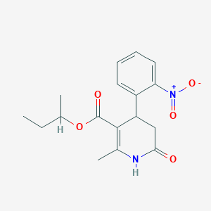 molecular formula C17H20N2O5 B4712773 sec-butyl 2-methyl-4-(2-nitrophenyl)-6-oxo-1,4,5,6-tetrahydro-3-pyridinecarboxylate 