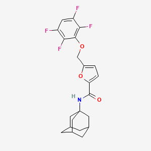 molecular formula C22H21F4NO3 B4712777 N-1-adamantyl-5-[(2,3,5,6-tetrafluorophenoxy)methyl]-2-furamide 