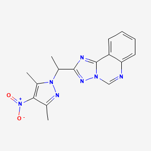 molecular formula C16H15N7O2 B4712783 2-[1-(3,5-dimethyl-4-nitro-1H-pyrazol-1-yl)ethyl][1,2,4]triazolo[1,5-c]quinazoline 