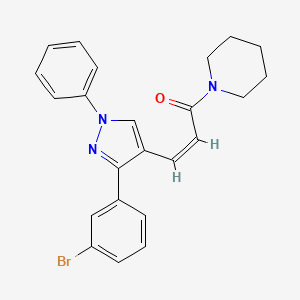 1-{3-[3-(3-bromophenyl)-1-phenyl-1H-pyrazol-4-yl]acryloyl}piperidine