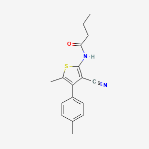 molecular formula C17H18N2OS B4712809 N-[3-cyano-5-methyl-4-(4-methylphenyl)-2-thienyl]butanamide 