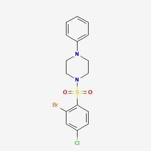 molecular formula C16H16BrClN2O2S B4712822 1-[(2-bromo-4-chlorophenyl)sulfonyl]-4-phenylpiperazine 