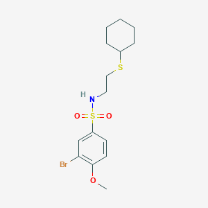 molecular formula C15H22BrNO3S2 B4712844 3-bromo-N-[2-(cyclohexylthio)ethyl]-4-methoxybenzenesulfonamide 