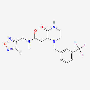 N-methyl-N-[(4-methyl-1,2,5-oxadiazol-3-yl)methyl]-2-{3-oxo-1-[3-(trifluoromethyl)benzyl]-2-piperazinyl}acetamide