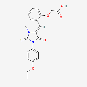 (2-{[1-(4-ethoxyphenyl)-3-methyl-5-oxo-2-thioxo-4-imidazolidinylidene]methyl}phenoxy)acetic acid