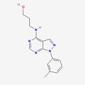 molecular formula C15H17N5O B4712872 3-{[1-(3-methylphenyl)-1H-pyrazolo[3,4-d]pyrimidin-4-yl]amino}-1-propanol 