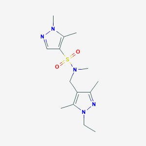 molecular formula C14H23N5O2S B4712903 N-[(1-ethyl-3,5-dimethyl-1H-pyrazol-4-yl)methyl]-N,1,5-trimethyl-1H-pyrazole-4-sulfonamide 