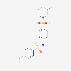 molecular formula C20H26N2O4S2 B4712962 4-ethyl-N-{4-[(3-methyl-1-piperidinyl)sulfonyl]phenyl}benzenesulfonamide 