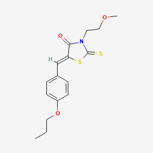 molecular formula C16H19NO3S2 B4712970 3-(2-methoxyethyl)-5-(4-propoxybenzylidene)-2-thioxo-1,3-thiazolidin-4-one 