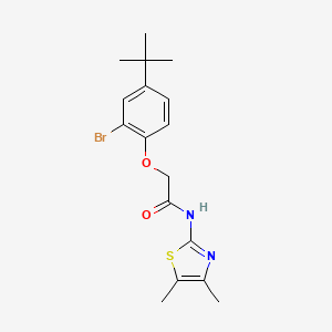 molecular formula C17H21BrN2O2S B4712972 2-(2-bromo-4-tert-butylphenoxy)-N-(4,5-dimethyl-1,3-thiazol-2-yl)acetamide 