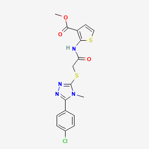 molecular formula C17H15ClN4O3S2 B4712984 methyl 2-[({[5-(4-chlorophenyl)-4-methyl-4H-1,2,4-triazol-3-yl]thio}acetyl)amino]-3-thiophenecarboxylate 