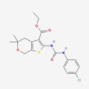 ethyl 2-({[(4-chlorophenyl)amino]carbonyl}amino)-5,5-dimethyl-4,7-dihydro-5H-thieno[2,3-c]pyran-3-carboxylate