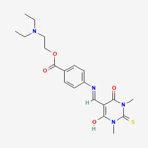 2-(diethylamino)ethyl 4-{[(1,3-dimethyl-4,6-dioxo-2-thioxotetrahydropyrimidin-5(2H)-ylidene)methyl]amino}benzoate