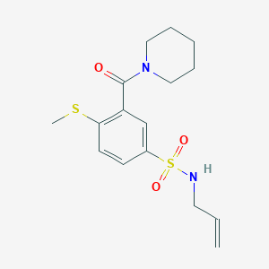 molecular formula C16H22N2O3S2 B4713053 N-allyl-4-(methylthio)-3-(1-piperidinylcarbonyl)benzenesulfonamide 