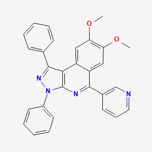 molecular formula C29H22N4O2 B4713068 7,8-dimethoxy-1,3-diphenyl-5-(3-pyridinyl)-3H-pyrazolo[3,4-c]isoquinoline 