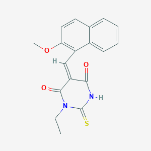 molecular formula C18H16N2O3S B4713085 1-ethyl-5-[(2-methoxy-1-naphthyl)methylene]-2-thioxodihydro-4,6(1H,5H)-pyrimidinedione 