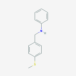 molecular formula C14H15NS B471310 N-[(4-甲基硫烷基苯基)甲基]苯胺 CAS No. 723753-86-4