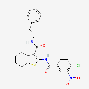 molecular formula C24H22ClN3O4S B4713108 2-[(4-chloro-3-nitrobenzoyl)amino]-N-(2-phenylethyl)-4,5,6,7-tetrahydro-1-benzothiophene-3-carboxamide 