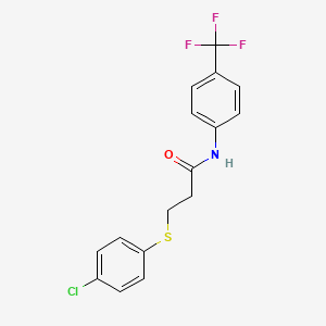 3-[(4-chlorophenyl)thio]-N-[4-(trifluoromethyl)phenyl]propanamide