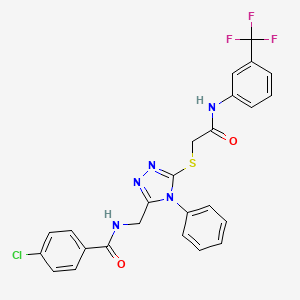 4-chloro-N-({5-[(2-oxo-2-{[3-(trifluoromethyl)phenyl]amino}ethyl)thio]-4-phenyl-4H-1,2,4-triazol-3-yl}methyl)benzamide