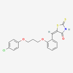 molecular formula C19H16ClNO3S2 B4713171 5-{2-[3-(4-chlorophenoxy)propoxy]benzylidene}-2-thioxo-1,3-thiazolidin-4-one 