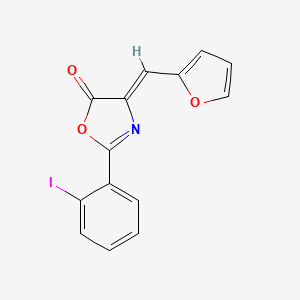 molecular formula C14H8INO3 B4713175 4-(2-furylmethylene)-2-(2-iodophenyl)-1,3-oxazol-5(4H)-one 