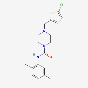 molecular formula C18H22ClN3OS B4713178 4-[(5-chloro-2-thienyl)methyl]-N-(2,5-dimethylphenyl)-1-piperazinecarboxamide 