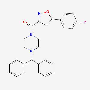 molecular formula C27H24FN3O2 B4713190 1-(diphenylmethyl)-4-{[5-(4-fluorophenyl)-3-isoxazolyl]carbonyl}piperazine 