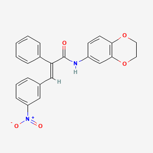 N-(2,3-dihydro-1,4-benzodioxin-6-yl)-3-(3-nitrophenyl)-2-phenylacrylamide