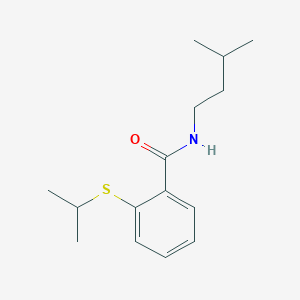 molecular formula C15H23NOS B4713221 2-(isopropylthio)-N-(3-methylbutyl)benzamide 