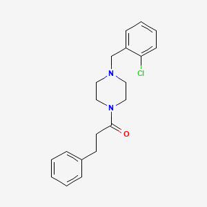 molecular formula C20H23ClN2O B4713246 1-(2-chlorobenzyl)-4-(3-phenylpropanoyl)piperazine 