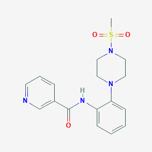 molecular formula C17H20N4O3S B471325 N-{2-[4-(methylsulfonyl)-1-piperazinyl]phenyl}nicotinamide CAS No. 712284-50-9