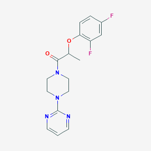 molecular formula C17H18F2N4O2 B4713269 2-{4-[2-(2,4-difluorophenoxy)propanoyl]-1-piperazinyl}pyrimidine 