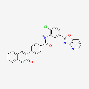 molecular formula C28H16ClN3O4 B4713270 N-(2-chloro-5-[1,3]oxazolo[4,5-b]pyridin-2-ylphenyl)-4-(2-oxo-2H-chromen-3-yl)benzamide 