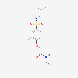 molecular formula C16H26N2O4S B4713282 2-{4-[(isobutylamino)sulfonyl]-2-methylphenoxy}-N-propylacetamide 