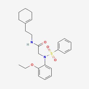 molecular formula C24H30N2O4S B4713290 N~1~-[2-(1-cyclohexen-1-yl)ethyl]-N~2~-(2-ethoxyphenyl)-N~2~-(phenylsulfonyl)glycinamide 