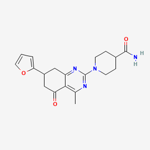 molecular formula C19H22N4O3 B4713294 1-[7-(2-furyl)-4-methyl-5-oxo-5,6,7,8-tetrahydro-2-quinazolinyl]-4-piperidinecarboxamide 