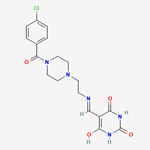 5-[({2-[4-(4-chlorobenzoyl)-1-piperazinyl]ethyl}amino)methylene]-2,4,6(1H,3H,5H)-pyrimidinetrione