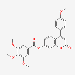 molecular formula C26H22O8 B4713308 4-(4-methoxyphenyl)-2-oxo-2H-chromen-7-yl 3,4,5-trimethoxybenzoate 