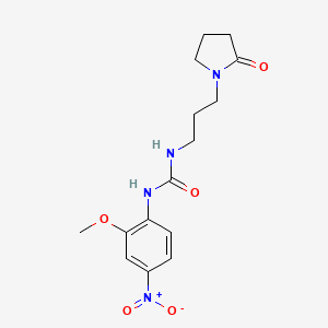 molecular formula C15H20N4O5 B4713351 N-(2-methoxy-4-nitrophenyl)-N'-[3-(2-oxo-1-pyrrolidinyl)propyl]urea CAS No. 890596-68-6