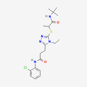 N-(tert-butyl)-2-[(5-{3-[(2-chlorophenyl)amino]-3-oxopropyl}-4-ethyl-4H-1,2,4-triazol-3-yl)thio]propanamide