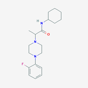 molecular formula C19H28FN3O B4713367 N-cyclohexyl-2-[4-(2-fluorophenyl)-1-piperazinyl]propanamide 