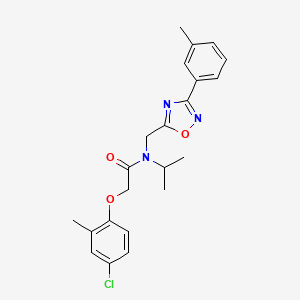 molecular formula C22H24ClN3O3 B4713378 2-(4-chloro-2-methylphenoxy)-N-isopropyl-N-{[3-(3-methylphenyl)-1,2,4-oxadiazol-5-yl]methyl}acetamide 