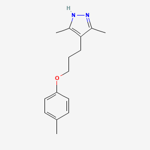 molecular formula C15H20N2O B4713429 3,5-dimethyl-4-[3-(4-methylphenoxy)propyl]-1H-pyrazole 