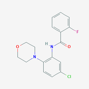 molecular formula C17H16ClFN2O2 B471345 N-[5-chloro-2-(morpholin-4-yl)phenyl]-2-fluorobenzamide CAS No. 723754-02-7