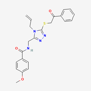 molecular formula C22H22N4O3S B4713460 N-({4-allyl-5-[(2-oxo-2-phenylethyl)thio]-4H-1,2,4-triazol-3-yl}methyl)-4-methoxybenzamide 