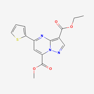 3-ethyl 7-methyl 5-(2-thienyl)pyrazolo[1,5-a]pyrimidine-3,7-dicarboxylate