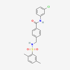 N-(3-chlorophenyl)-4-({[(2,5-dimethylphenyl)sulfonyl]amino}methyl)benzamide