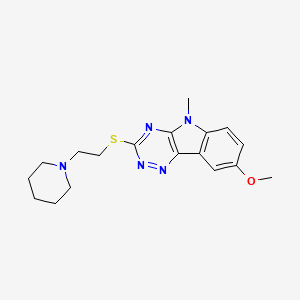 molecular formula C18H23N5OS B4713504 8-methoxy-5-methyl-3-{[2-(1-piperidinyl)ethyl]thio}-5H-[1,2,4]triazino[5,6-b]indole 